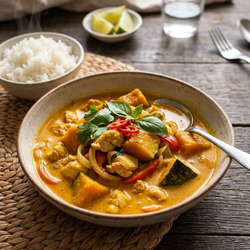 Easy Thai Yellow Chicken and Pumpkin Curry